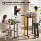 Height Adjustable Standing Desk with Wheels & Drawer