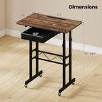 Height Adjustable Standing Desk with Wheels & Drawer