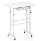 Height Adjustable Standing Desk with Wheels & Drawer