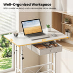 Height Adjustable Standing Desk with Wheels & Drawer