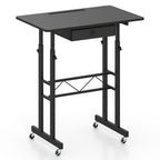 Height Adjustable Standing Desk with Wheels & Drawer