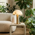 Hemispherical Alabaster Table Lamp