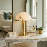 Hemispherical Alabaster Table Lamp