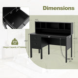 48 Inch Computer Desk with Drawers Power Outlets