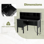 48 Inch Computer Desk with Drawers Power Outlets