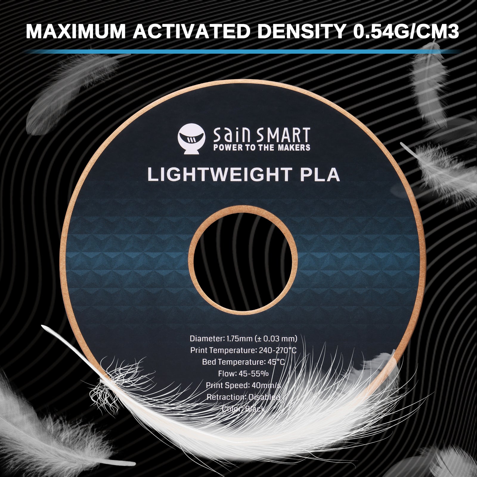LW-PLA Filament, 1.75mm, Black & White, 1KG, Lightweight Low-Density Active Foaming PLA for 3D Print RC Planes Drone Parts