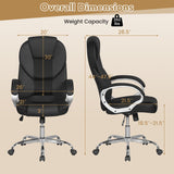 Leather Office Chair Ergonomic Mesh Executive Chair with Padded Armrests and Rocking Backrest