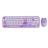 Wireless Keyboard & Mouse Combo - Silent Click, Colorful 104 Keys