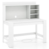 Modern Computer Desk with Hutch and Storage Shelves