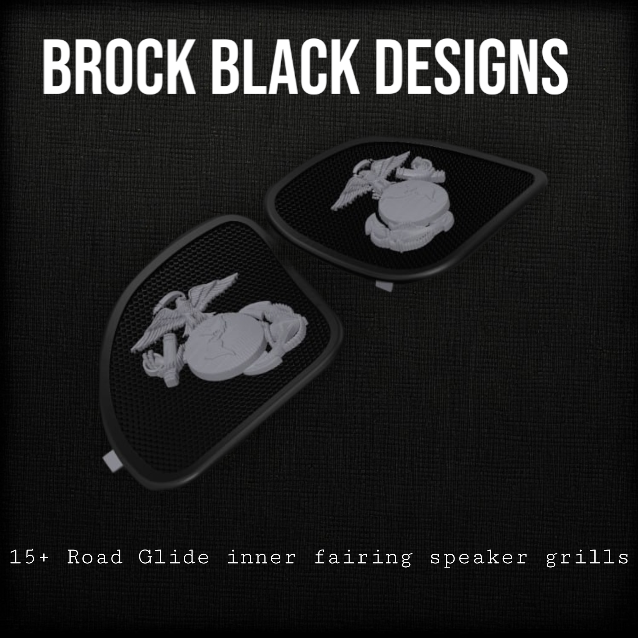 98-2024+ Road Glide 3D USMC speakers grill covers set