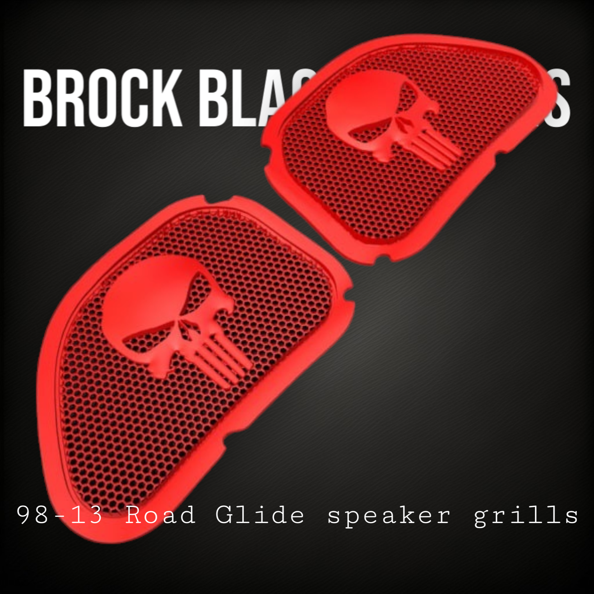98-2024+ Road Glide 3D punisher speakers grill covers set