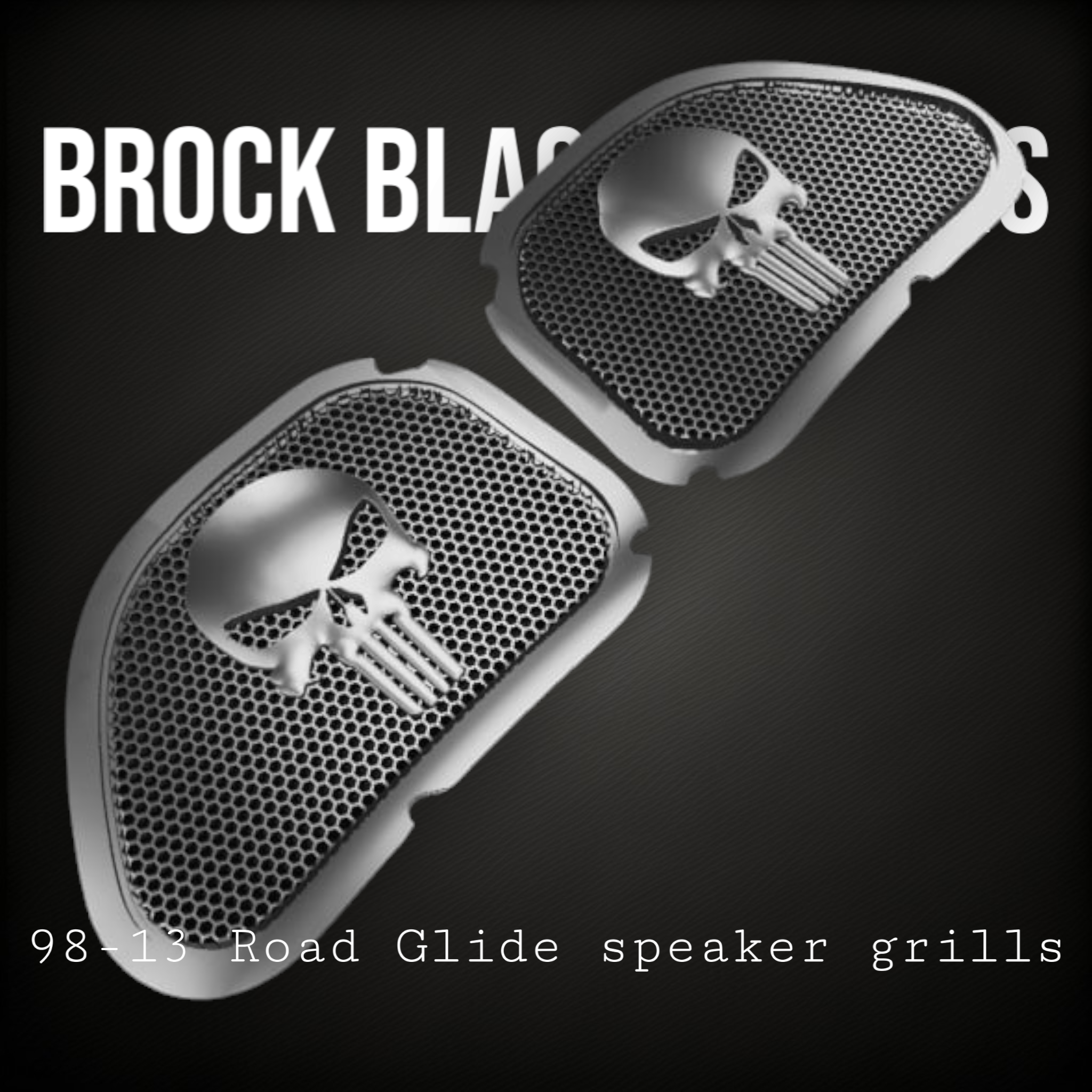 98-2024+ Road Glide 3D punisher speakers grill covers set