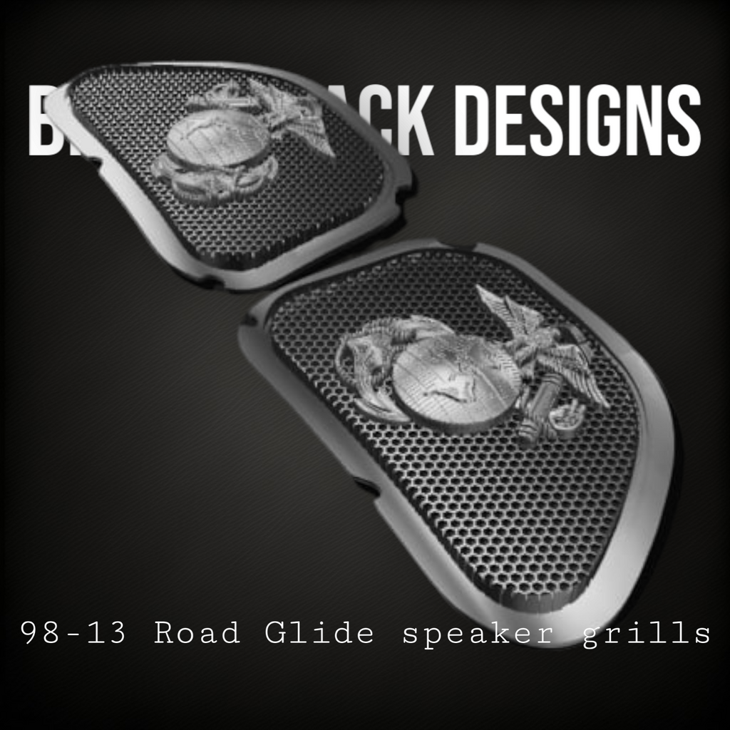 98-2024+ Road Glide 3D USMC speakers grill covers set