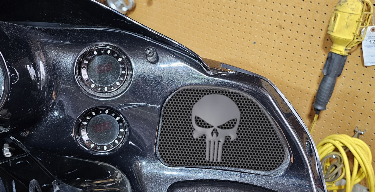 98-2024+ Road Glide 3D punisher speakers grill covers set