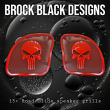 98-2024+ Road Glide 3D punisher speakers grill covers set