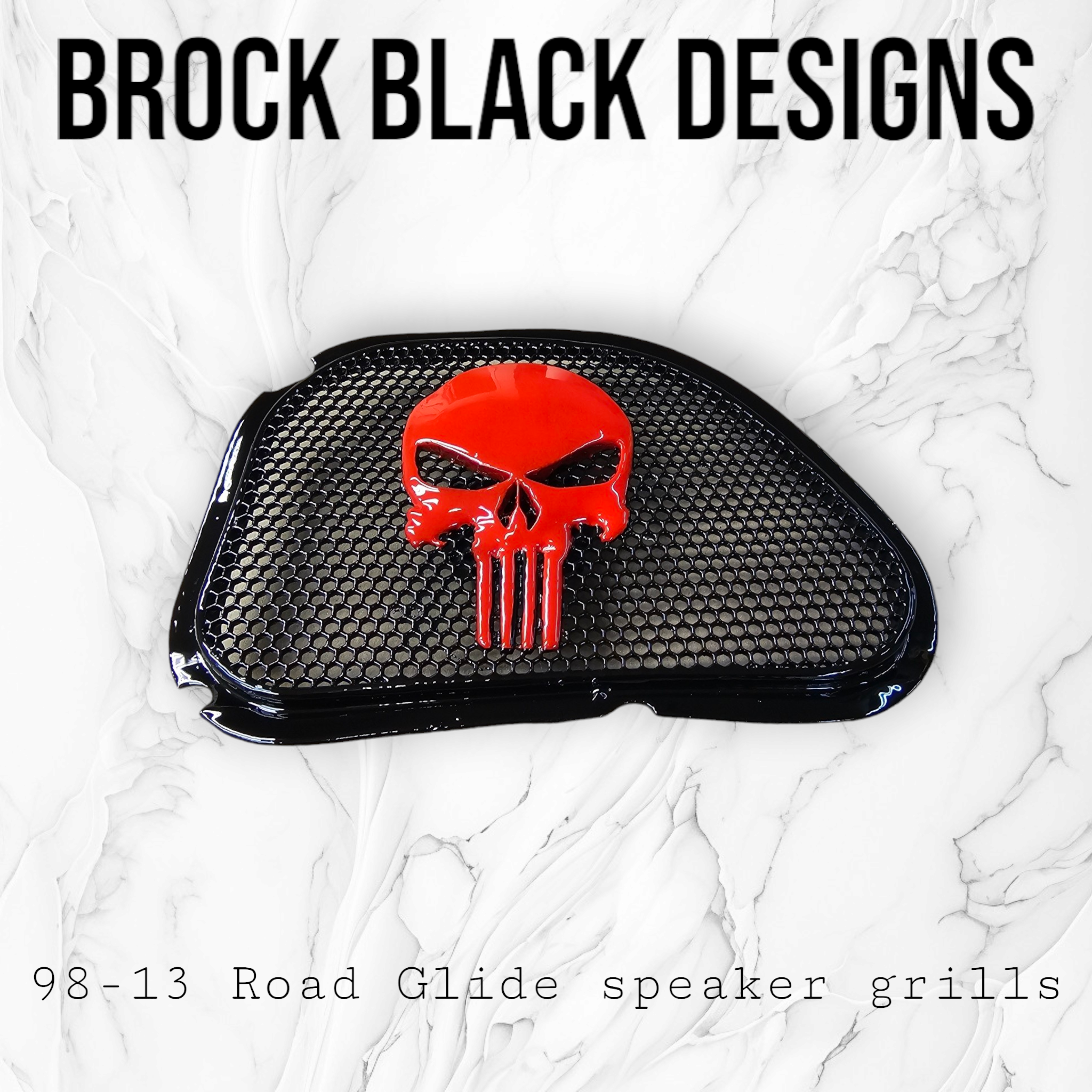 98-2024+ Road Glide 3D punisher speakers grill covers set