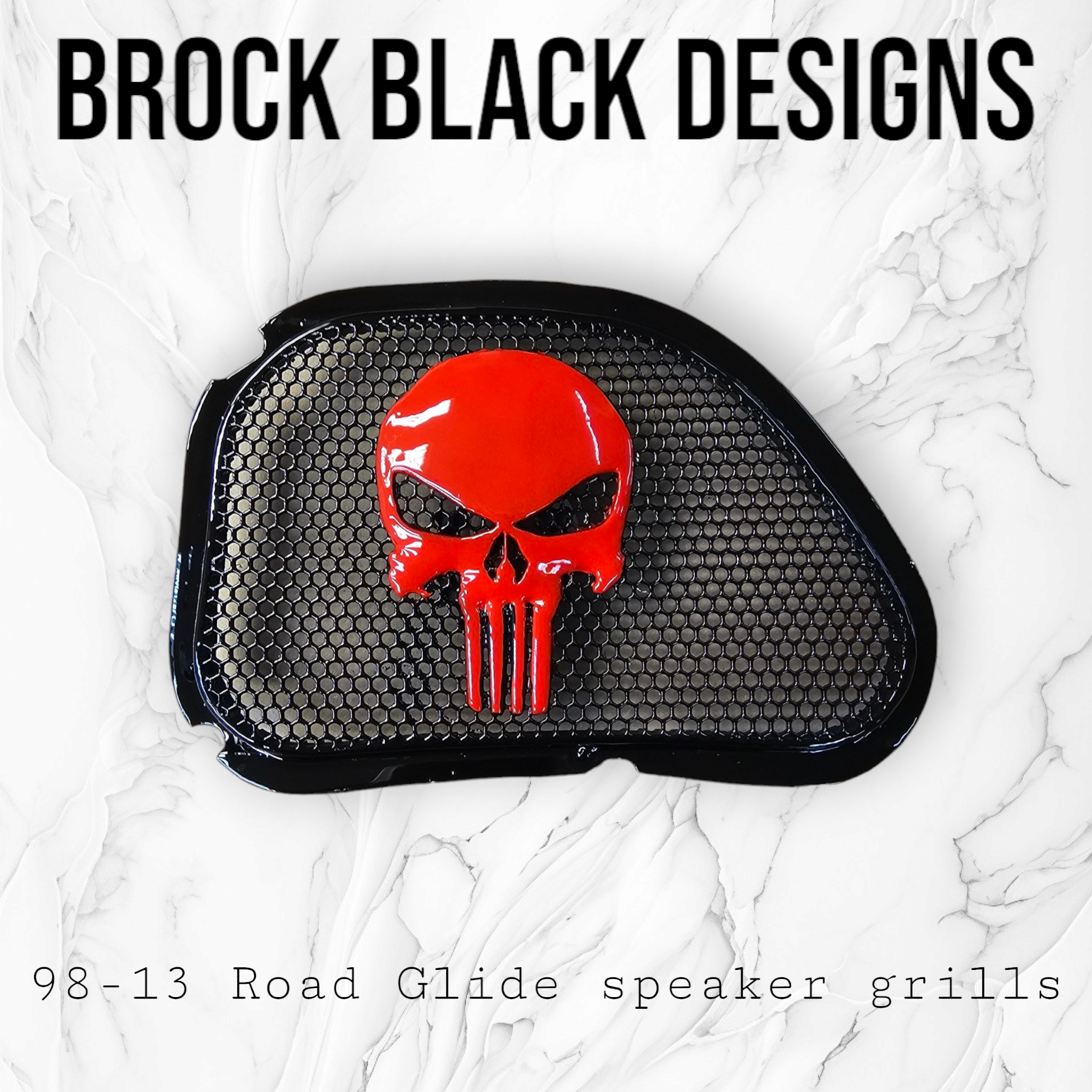 98-2024+ Road Glide 3D punisher speakers grill covers set