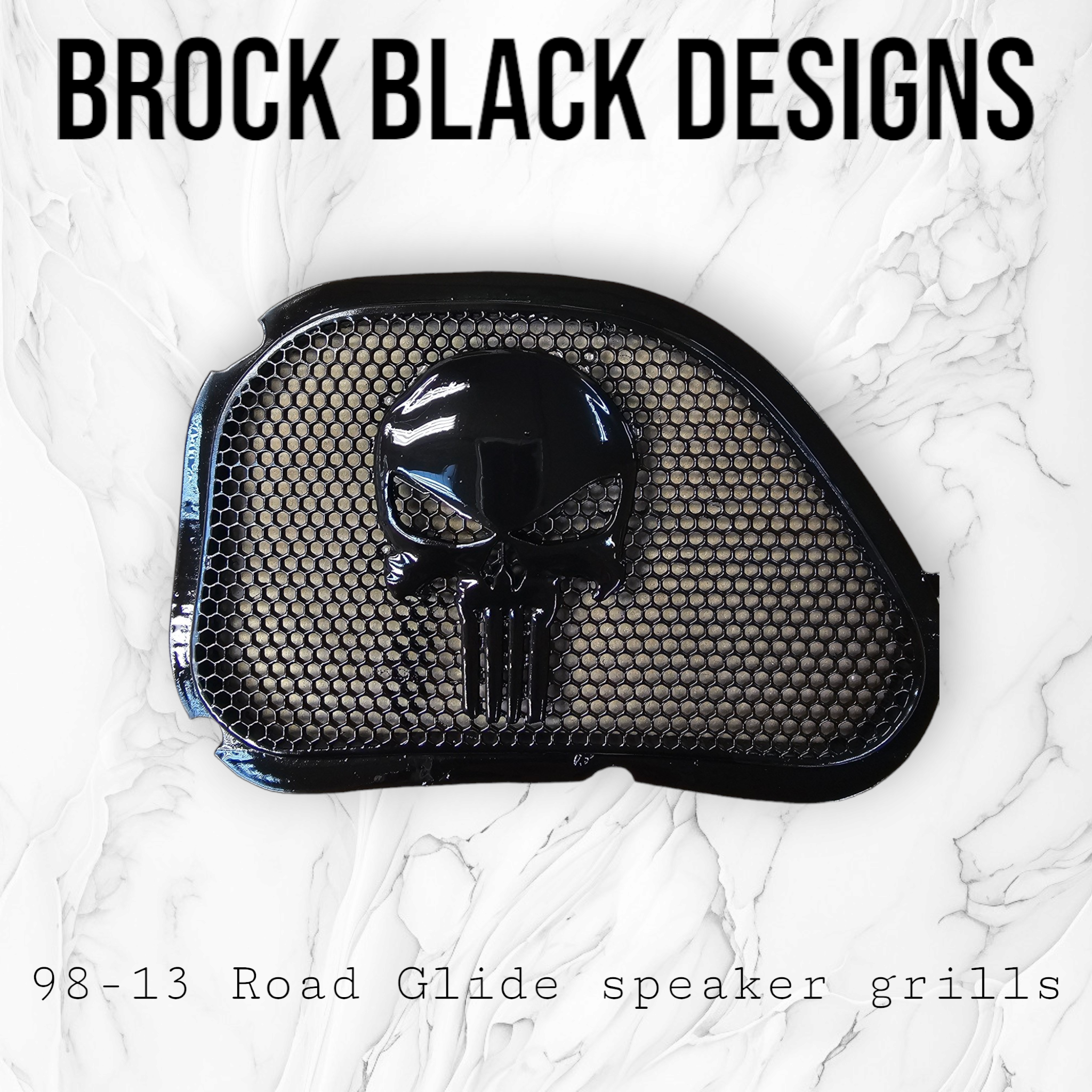 98-2024+ Road Glide 3D punisher speakers grill covers set