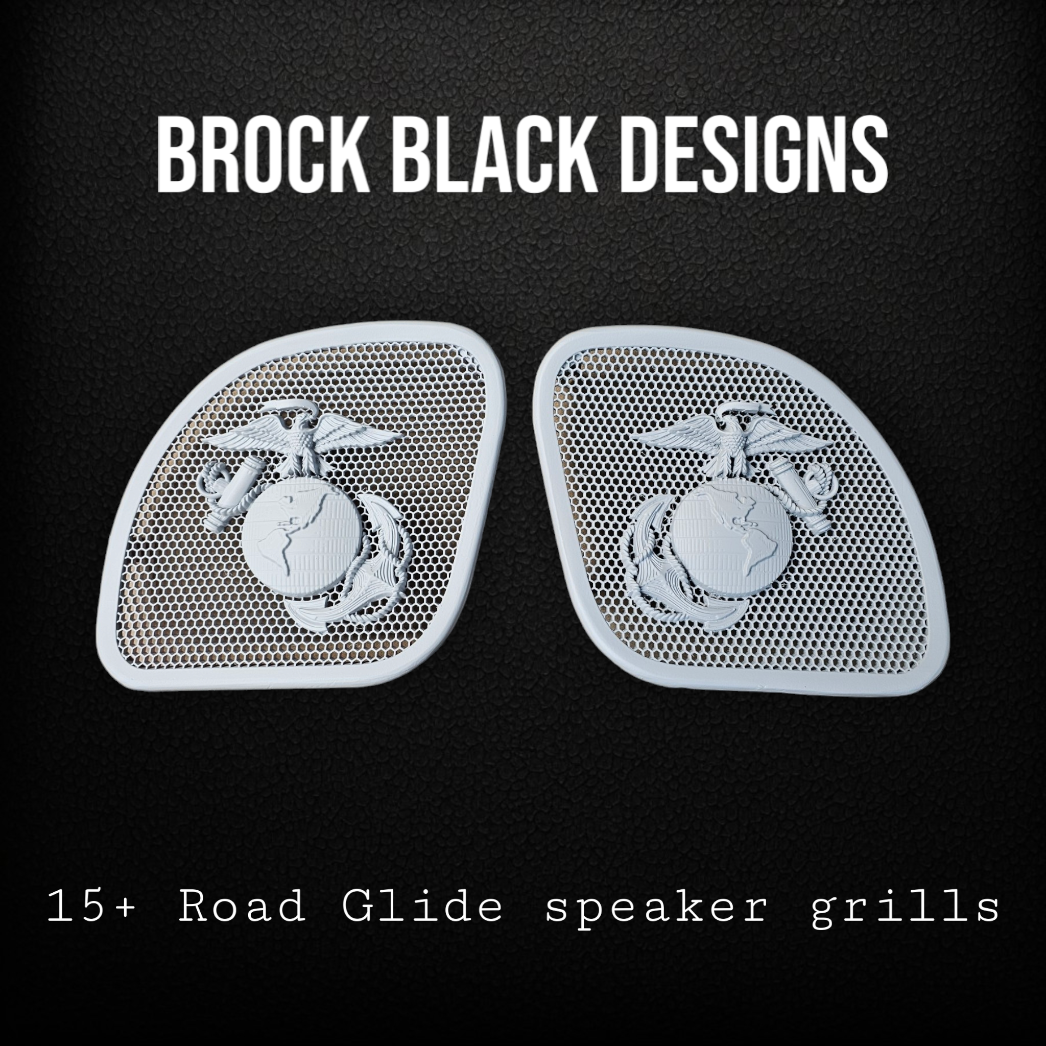 98-2024+ Road Glide 3D USMC speakers grill covers set