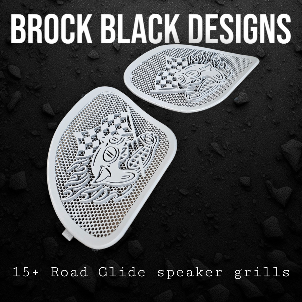 98-2024+ Road Glide 3D Fast Johnny speakers grill covers set