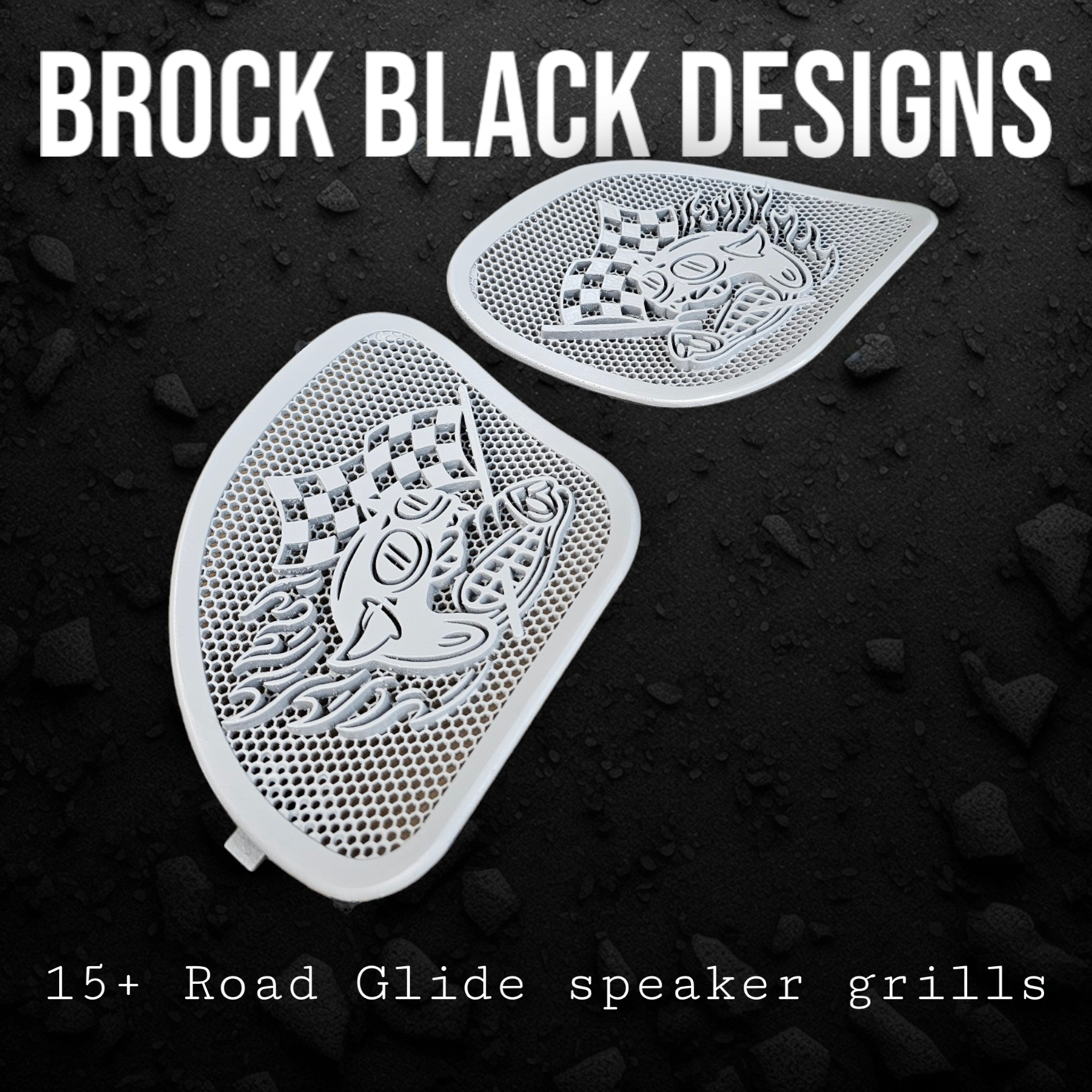 98-2024+ Road Glide 3D Fast Johnny speakers grill covers set