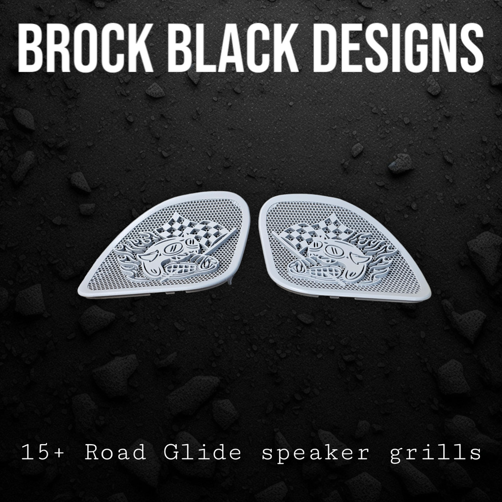 98-2024+ Road Glide 3D Fast Johnny speakers grill covers set