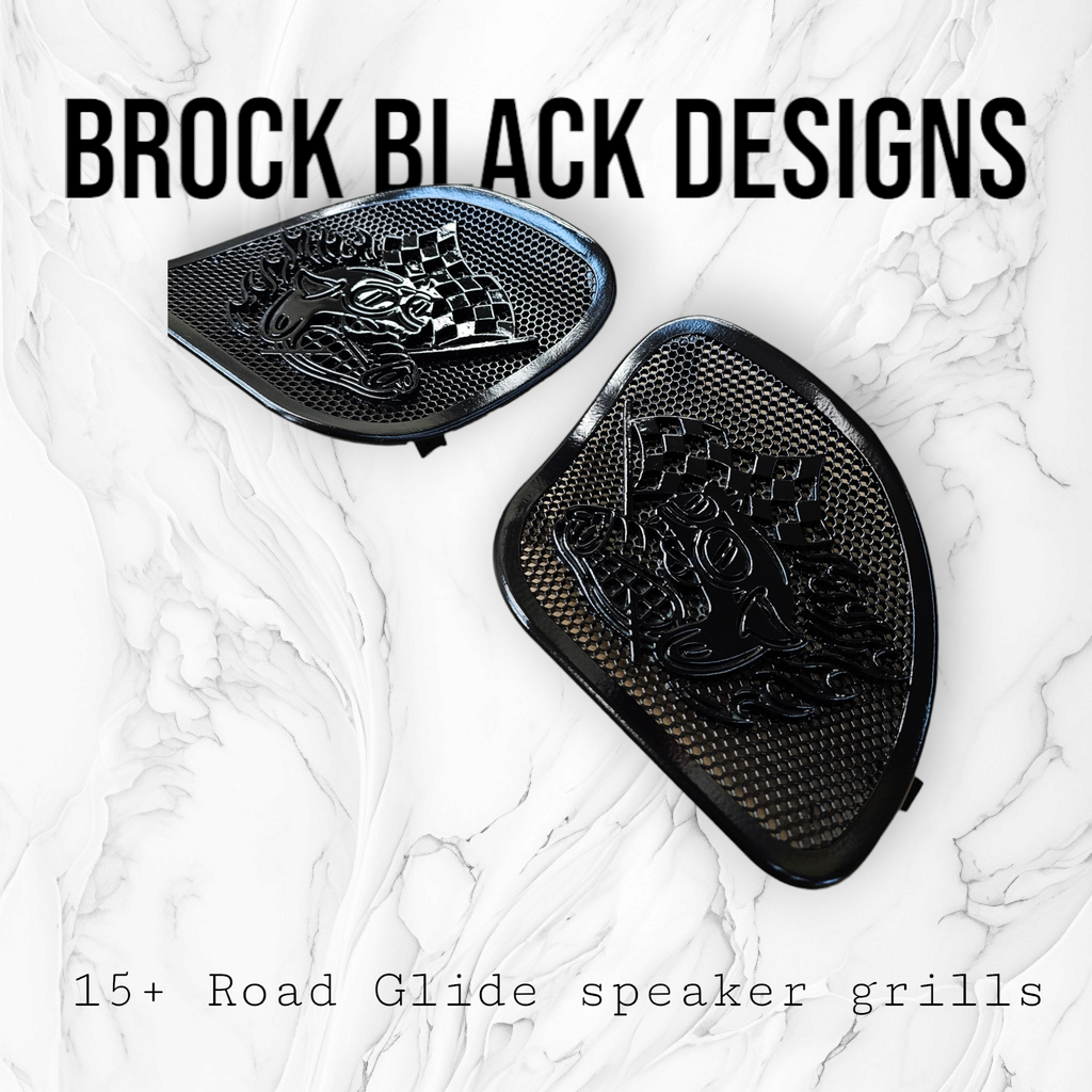 98-2024+ Road Glide 3D Fast Johnny speakers grill covers set