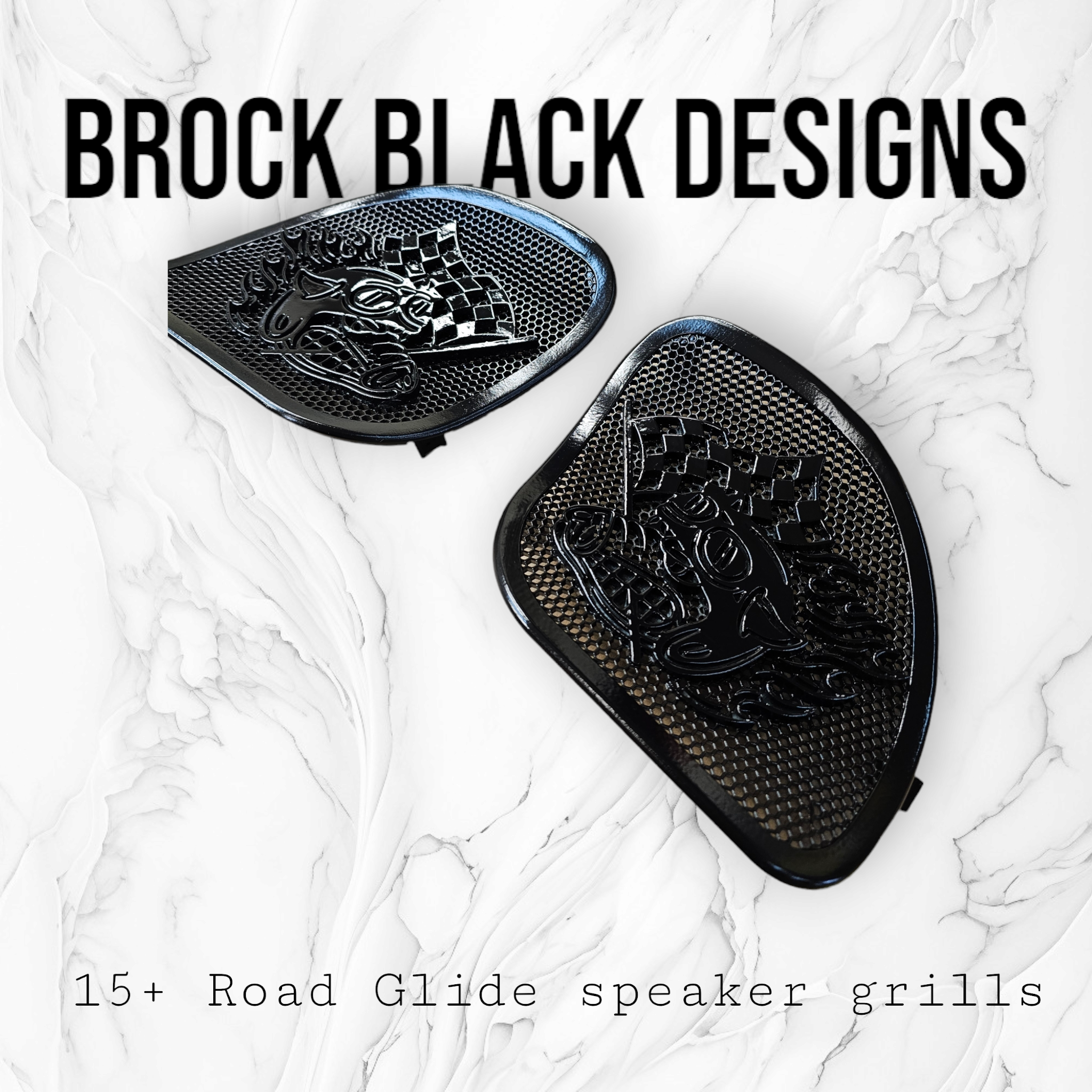 98-2024+ Road Glide 3D Fast Johnny speakers grill covers set