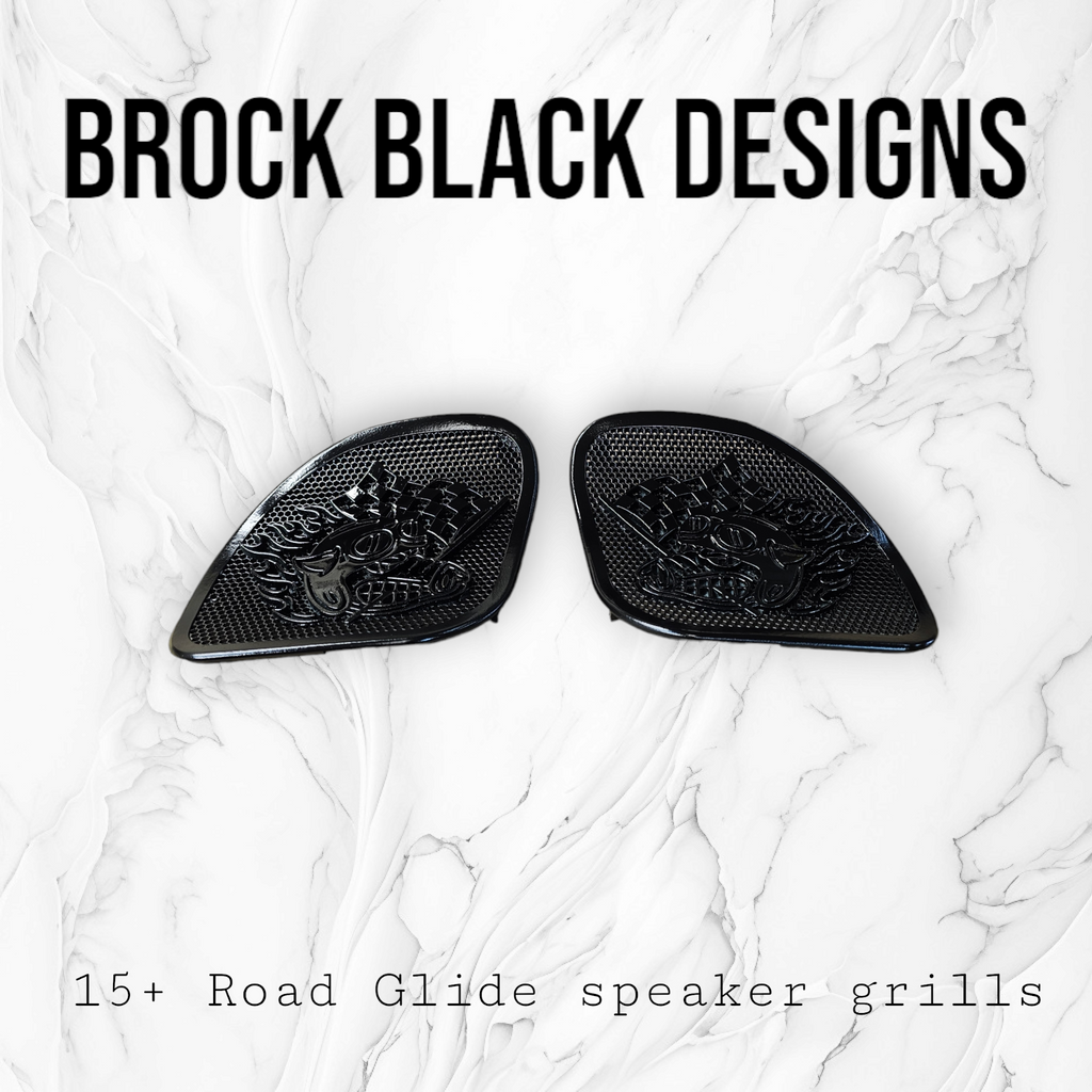 98-2024+ Road Glide 3D Fast Johnny speakers grill covers set