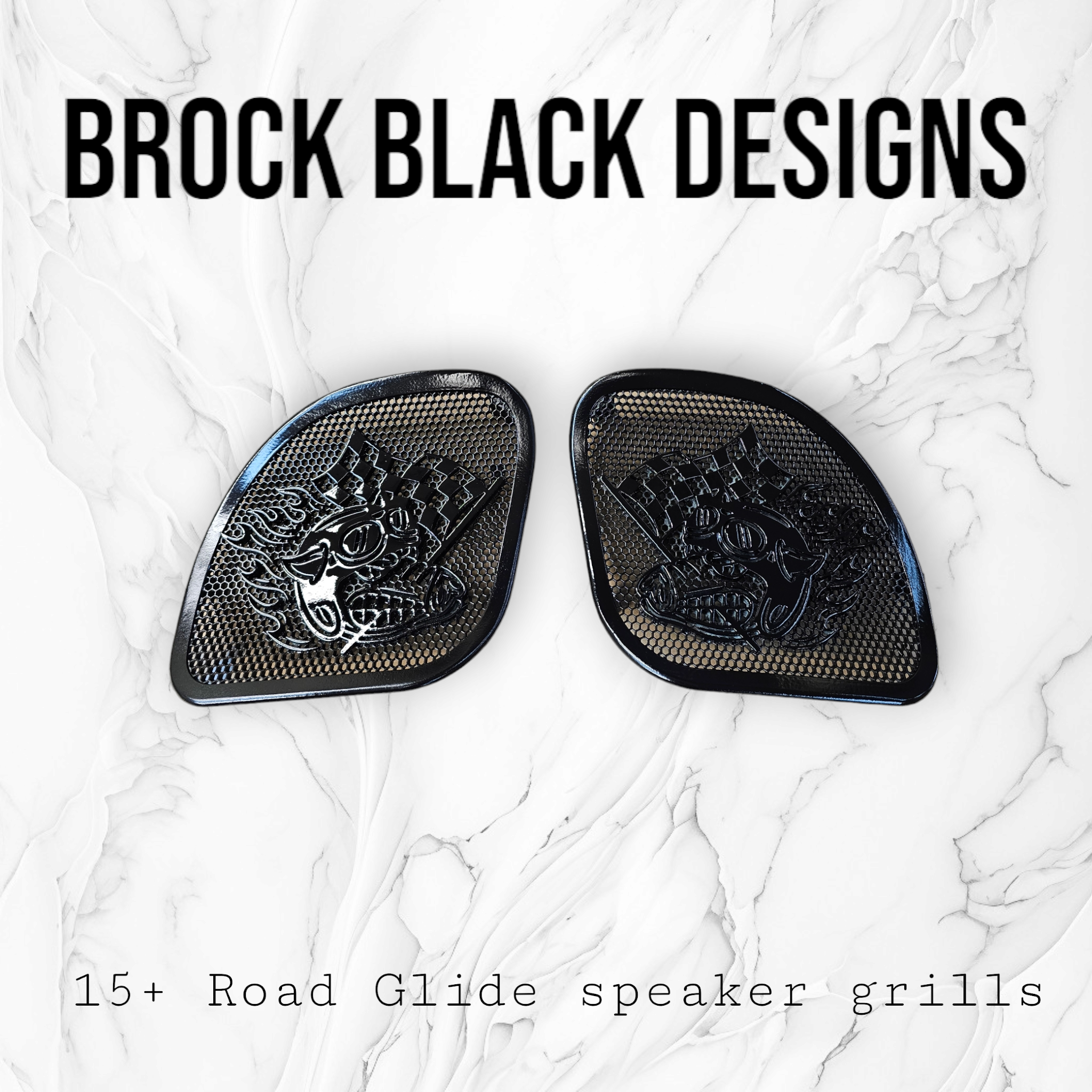 98-2024+ Road Glide 3D Fast Johnny speakers grill covers set
