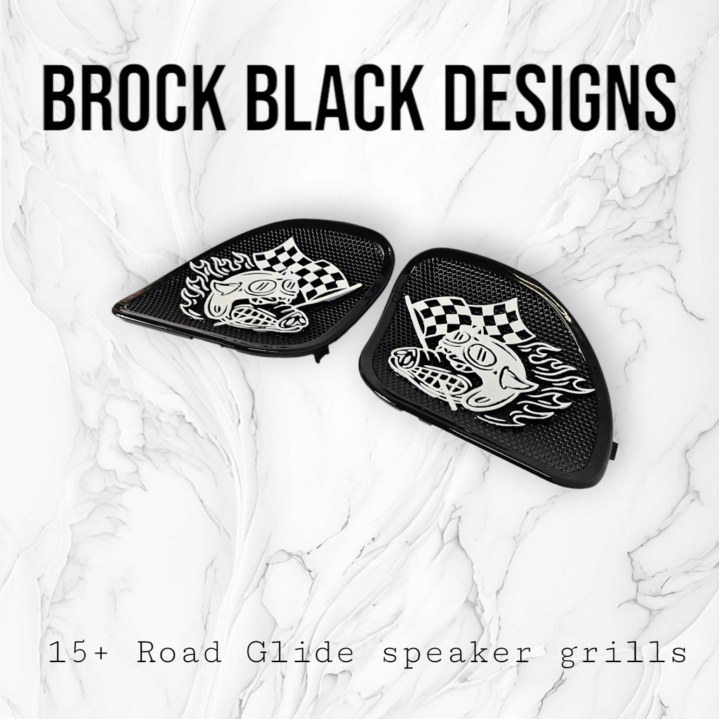 98-2024+ Road Glide 3D Fast Johnny speakers grill covers set