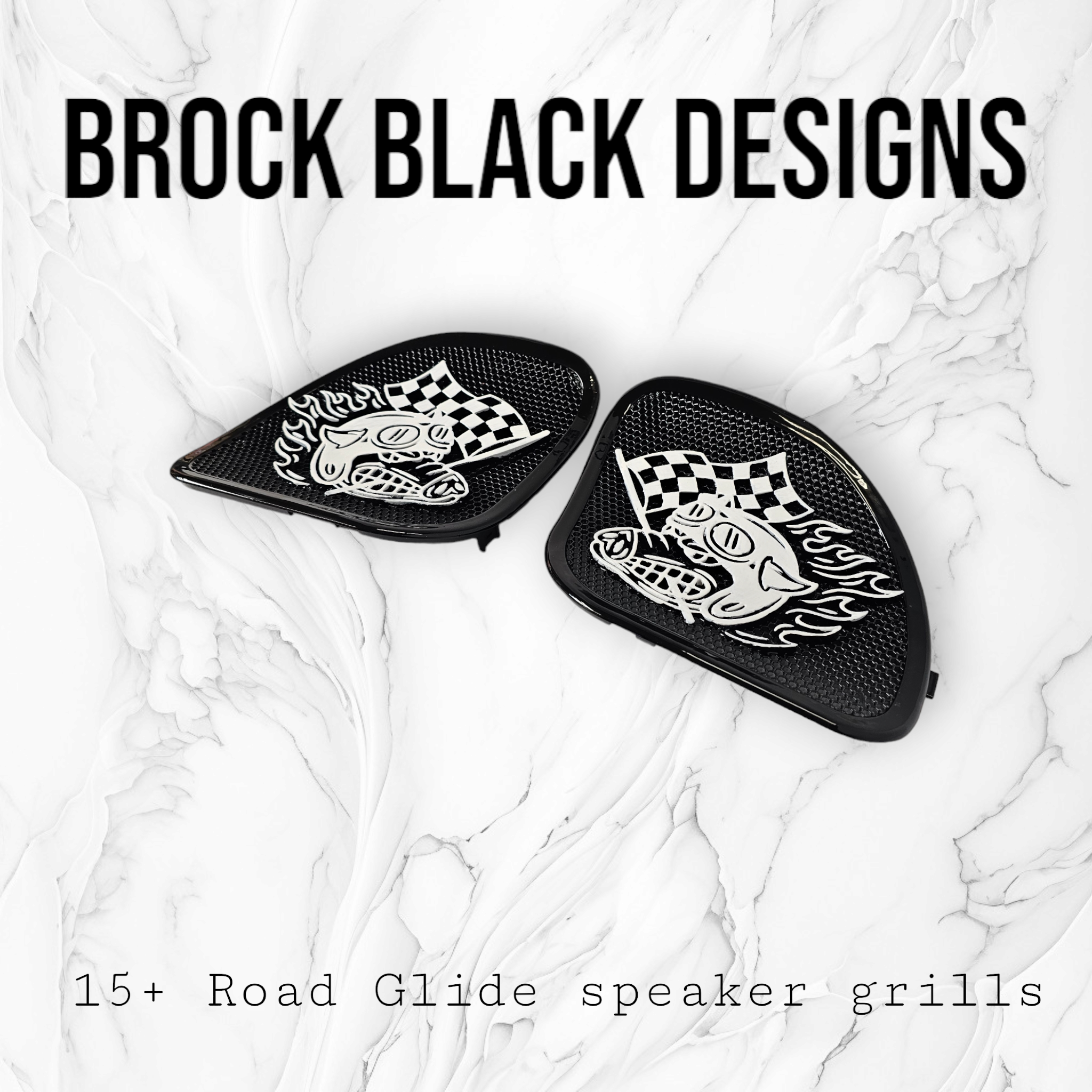 98-2024+ Road Glide 3D Fast Johnny speakers grill covers set