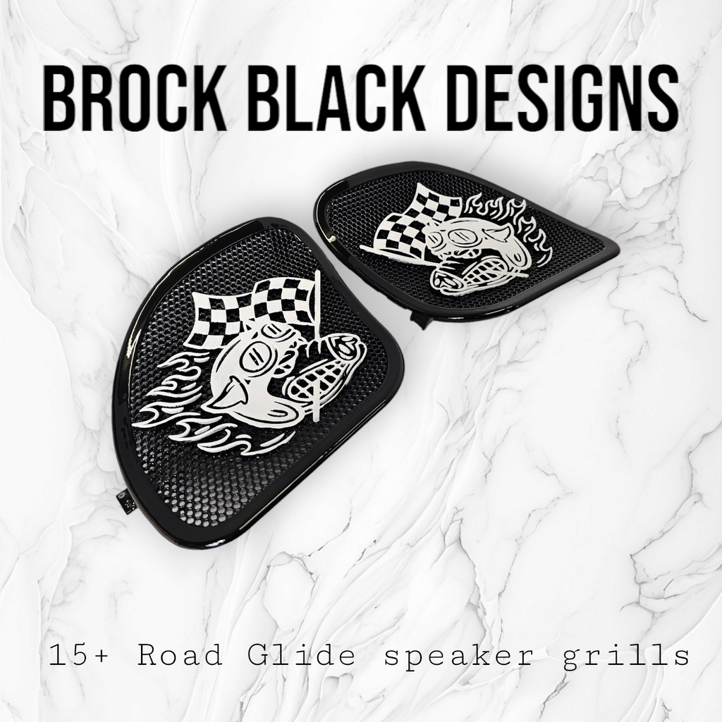 98-2024+ Road Glide 3D Fast Johnny speakers grill covers set
