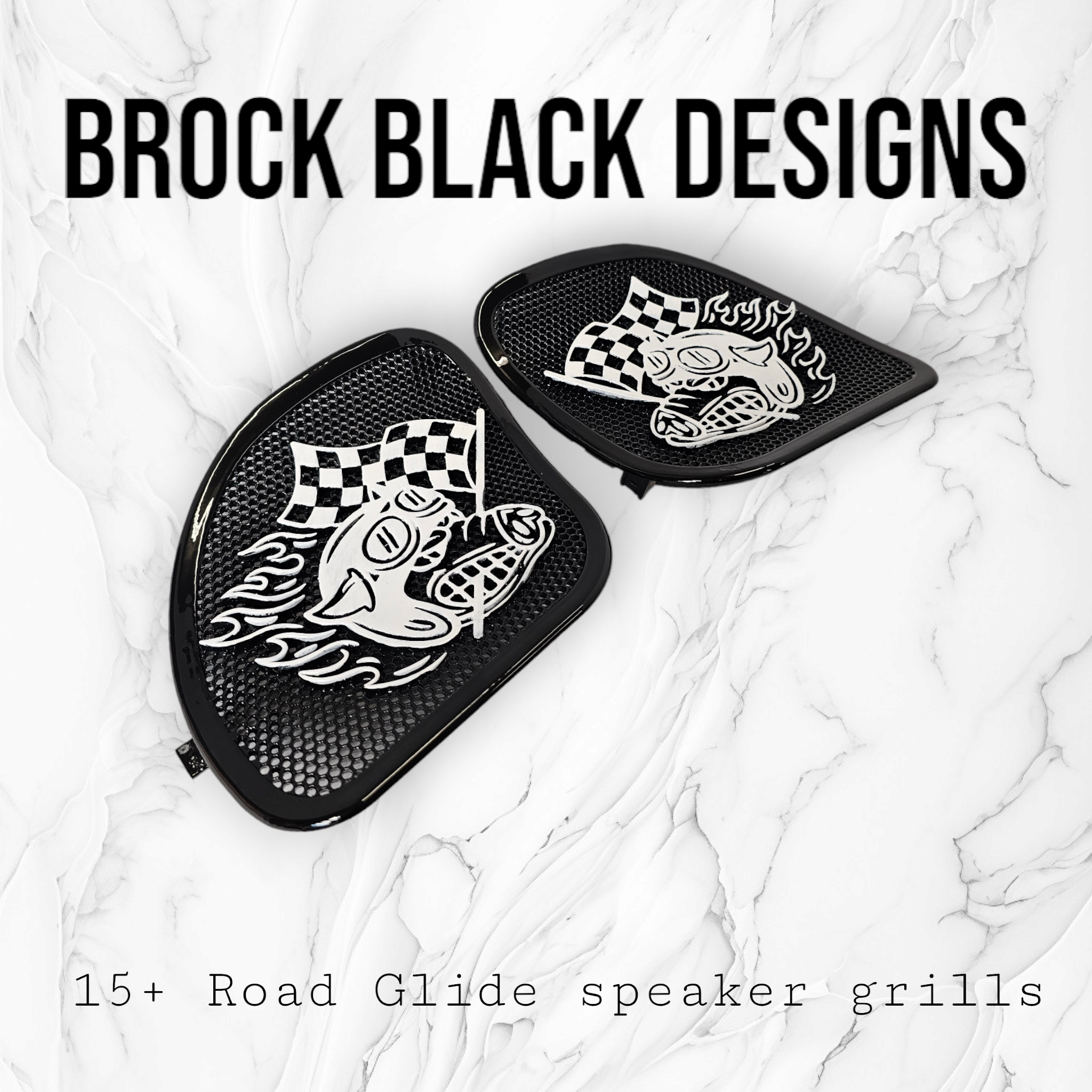98-2024+ Road Glide 3D Fast Johnny speakers grill covers set