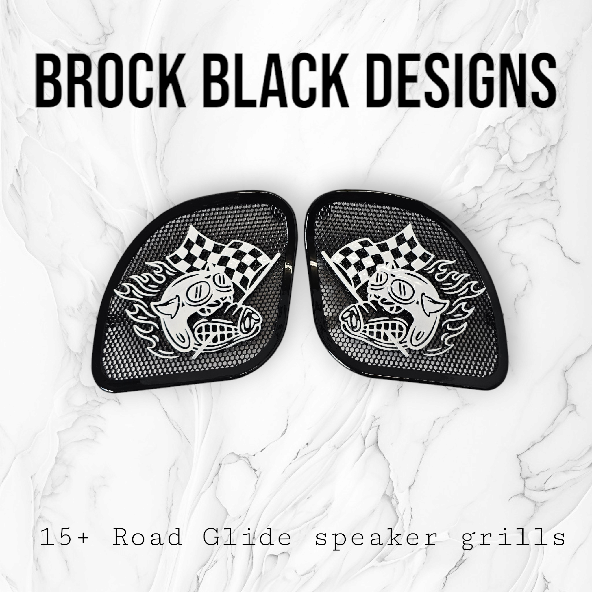 98-2024+ Road Glide 3D Fast Johnny speakers grill covers set