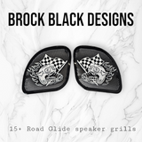 98-2024+ Road Glide 3D Fast Johnny speakers grill covers set
