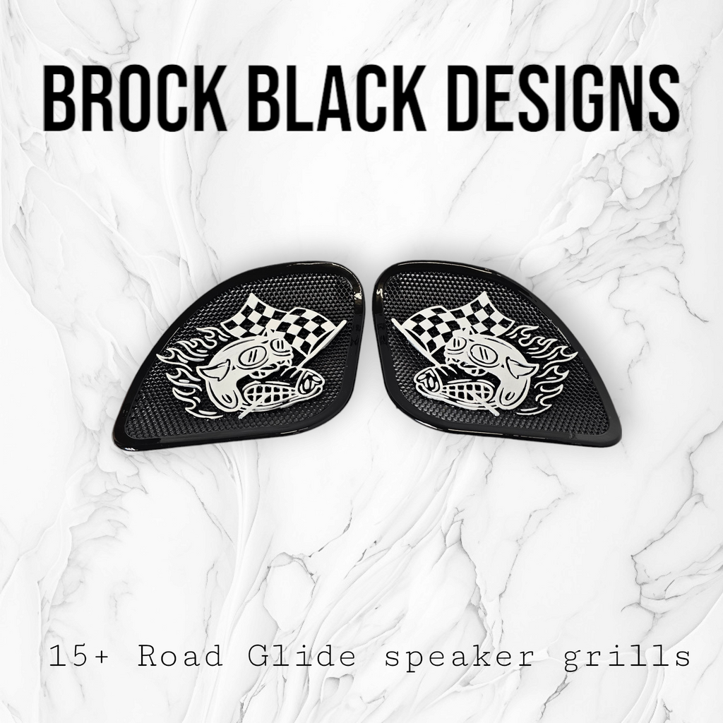 98-2024+ Road Glide 3D Fast Johnny speakers grill covers set