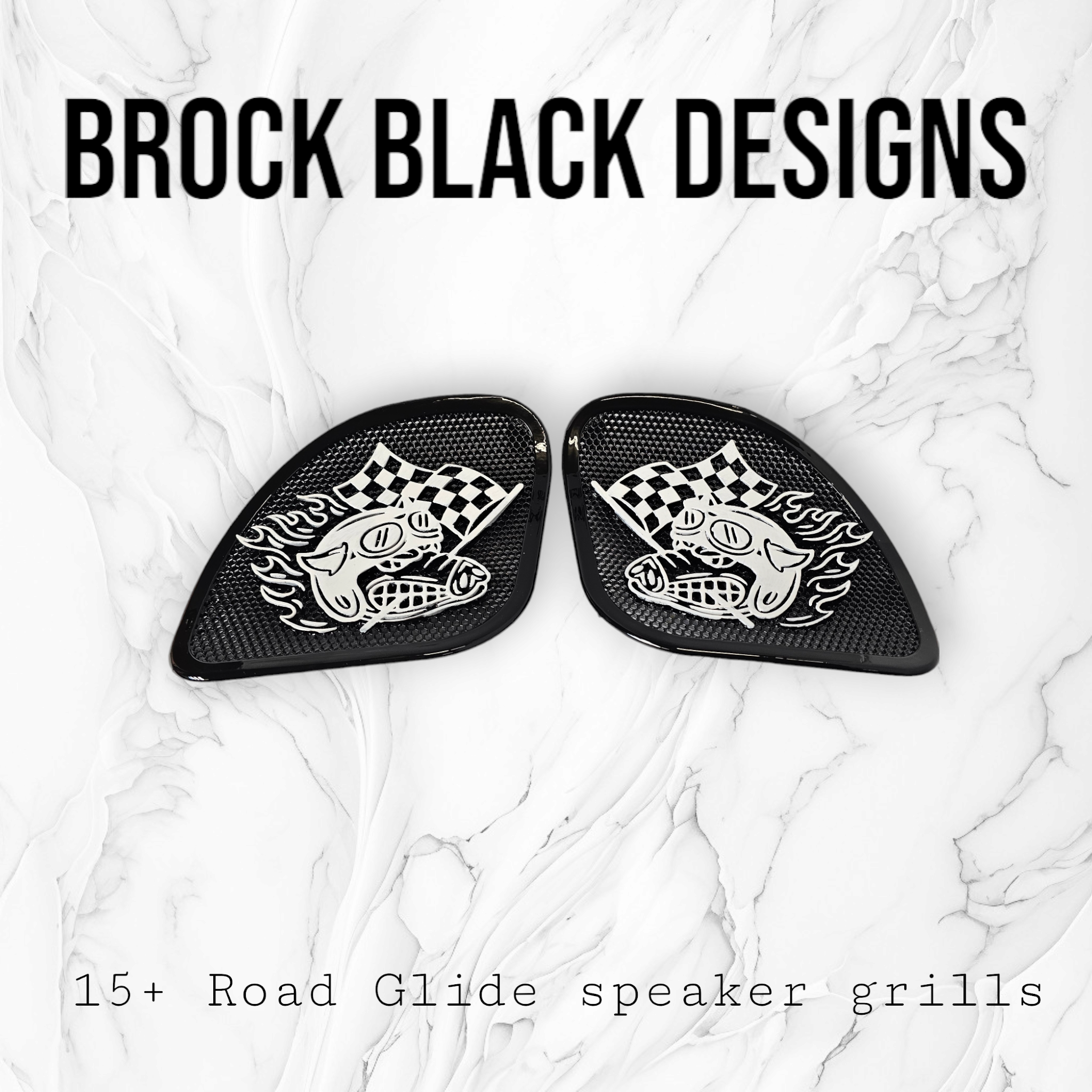 98-2024+ Road Glide 3D Fast Johnny speakers grill covers set