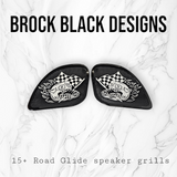 98-2024+ Road Glide 3D Fast Johnny speakers grill covers set