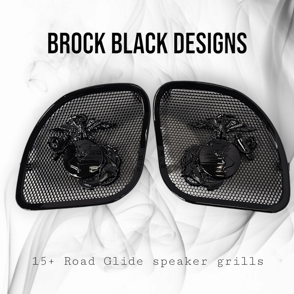 98-2024+ Road Glide 3D USMC speakers grill covers set