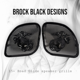 98-2024+ Road Glide 3D USMC speakers grill covers set