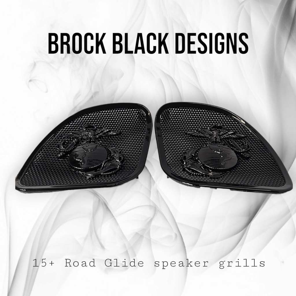 98-2024+ Road Glide 3D USMC speakers grill covers set
