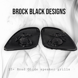 98-2024+ Road Glide 3D USMC speakers grill covers set