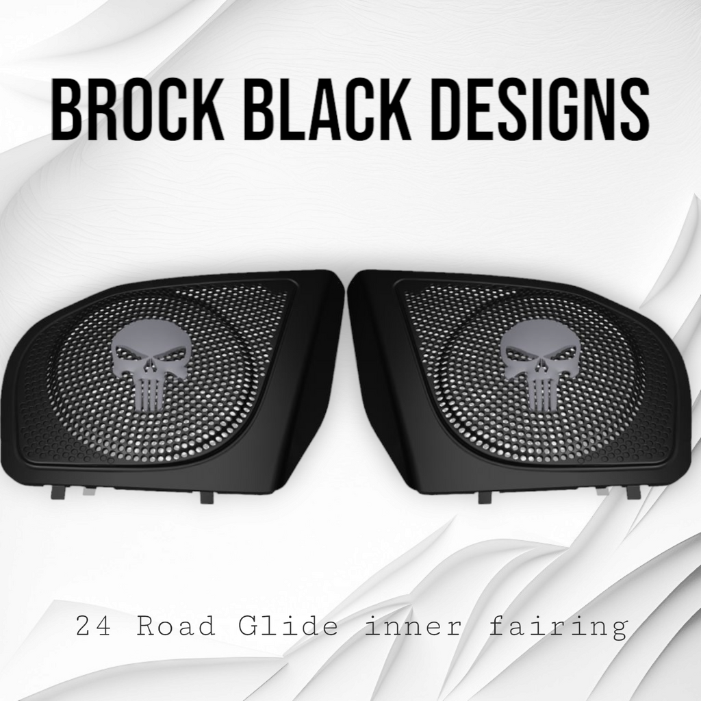 98-2024+ Road Glide 3D punisher speakers grill covers set
