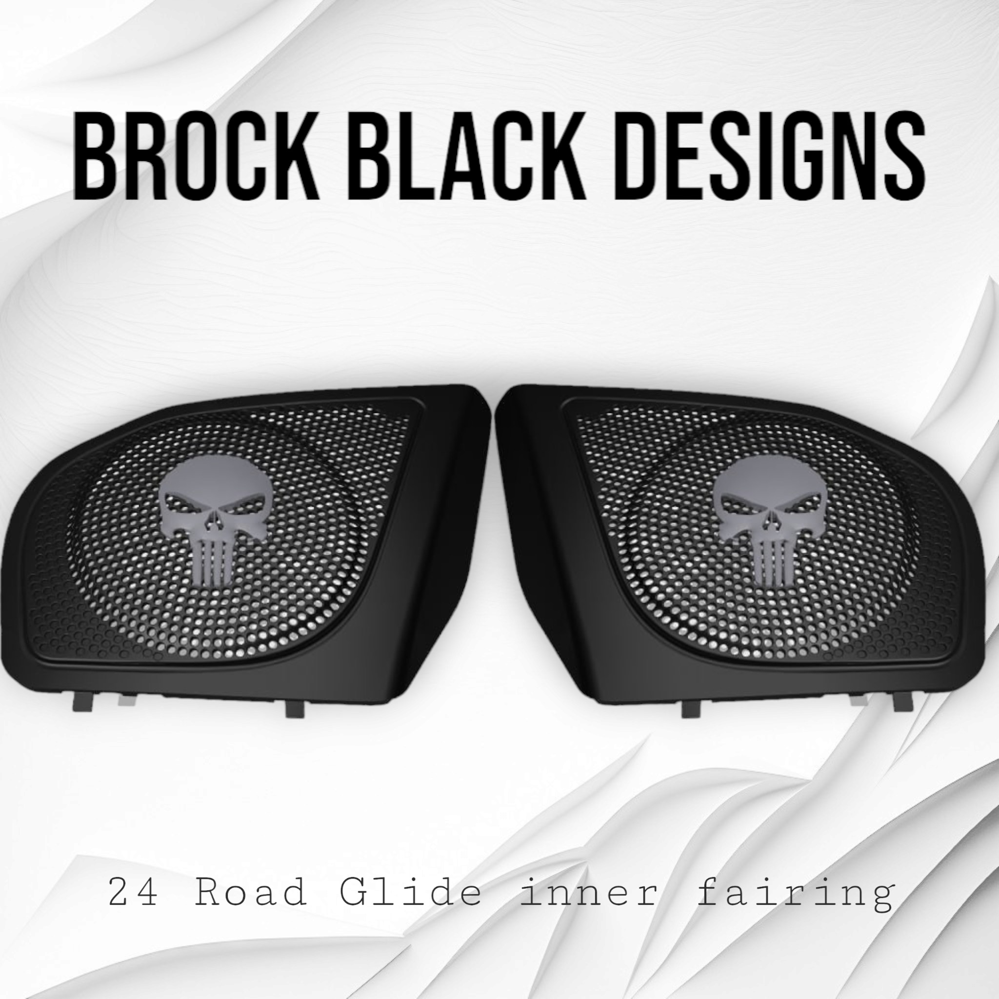 98-2024+ Road Glide 3D punisher speakers grill covers set
