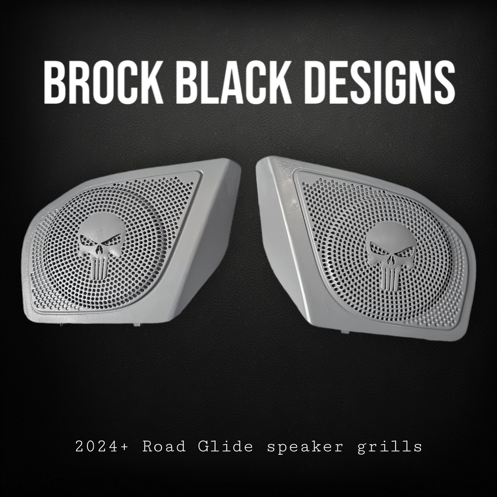 98-2024+ Road Glide 3D punisher speakers grill covers set