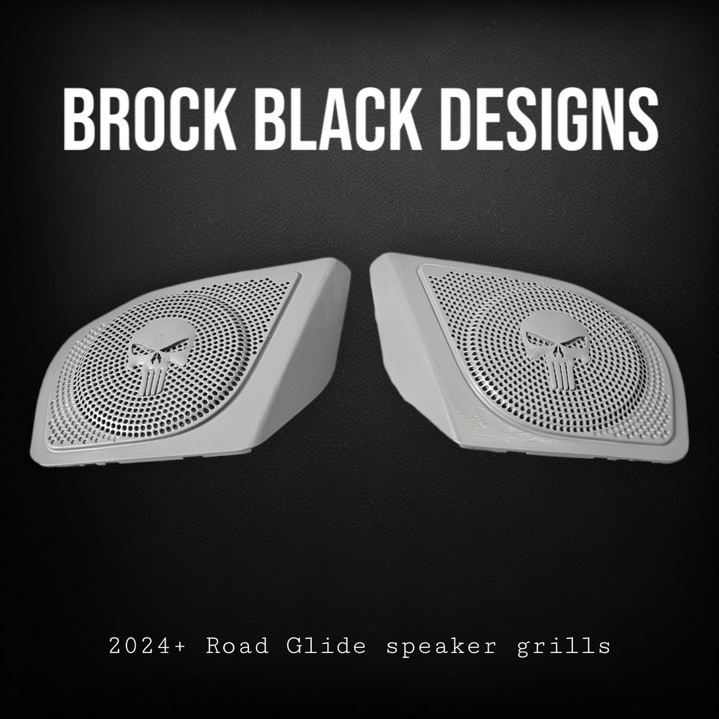 98-2024+ Road Glide 3D punisher speakers grill covers set