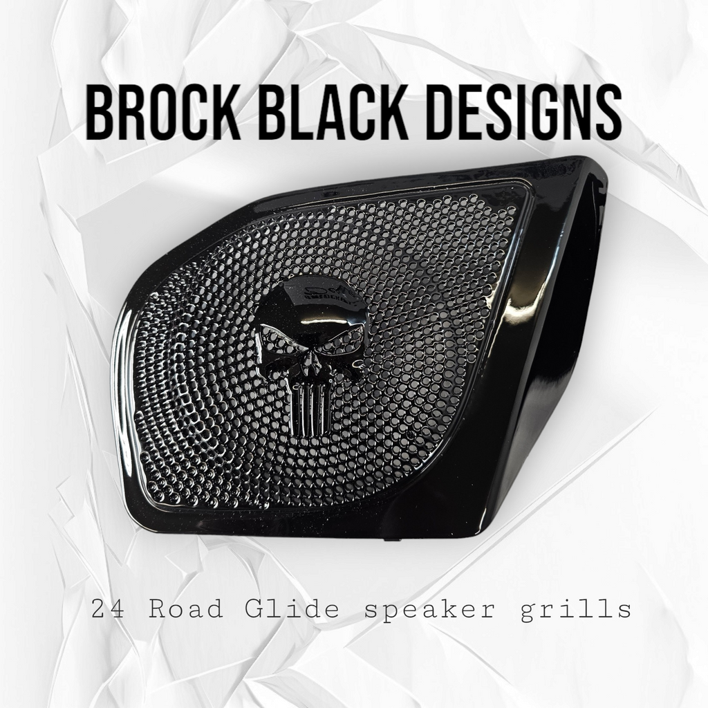 98-2024+ Road Glide 3D punisher speakers grill covers set
