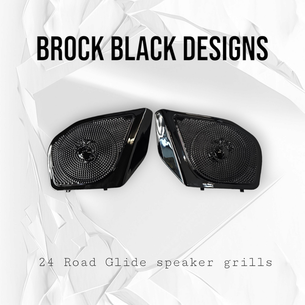 98-2024+ Road Glide 3D USMC speakers grill covers set
