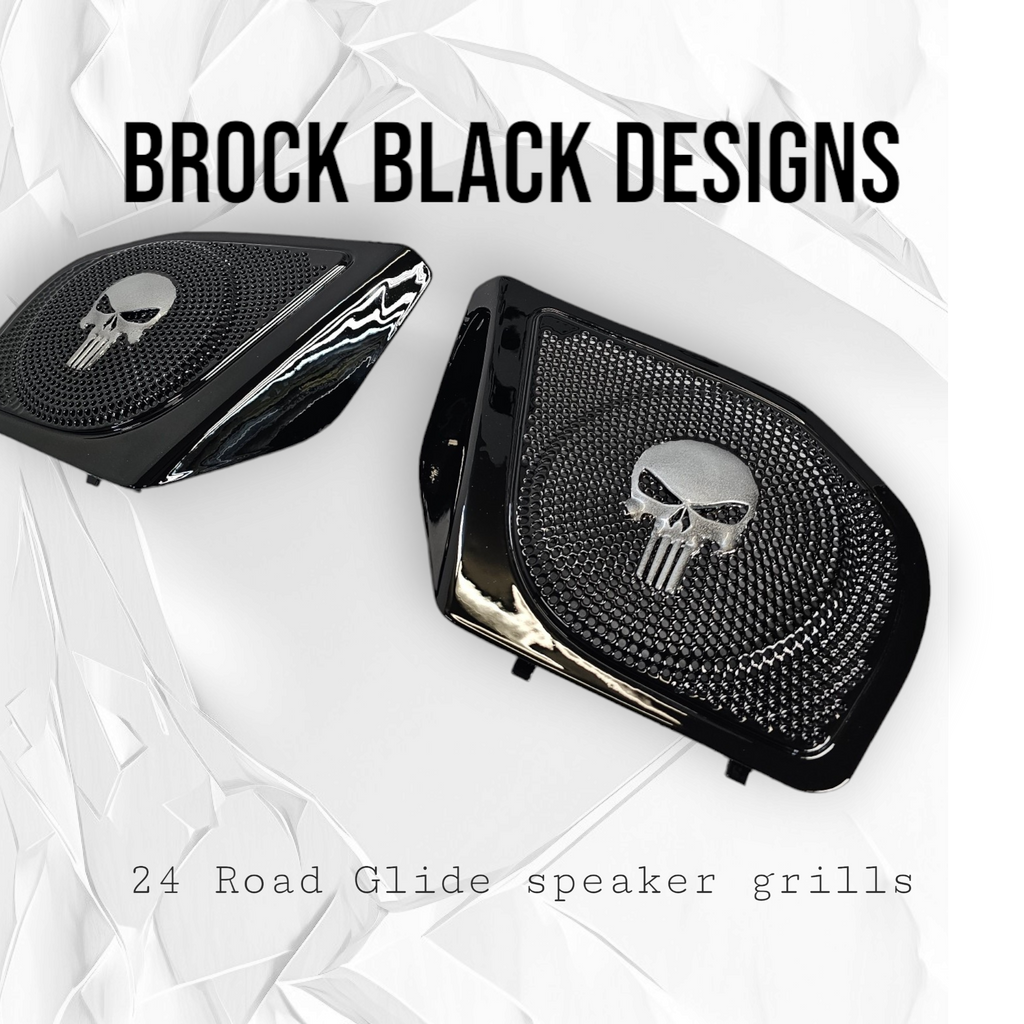 98-2024+ Road Glide 3D punisher speakers grill covers set